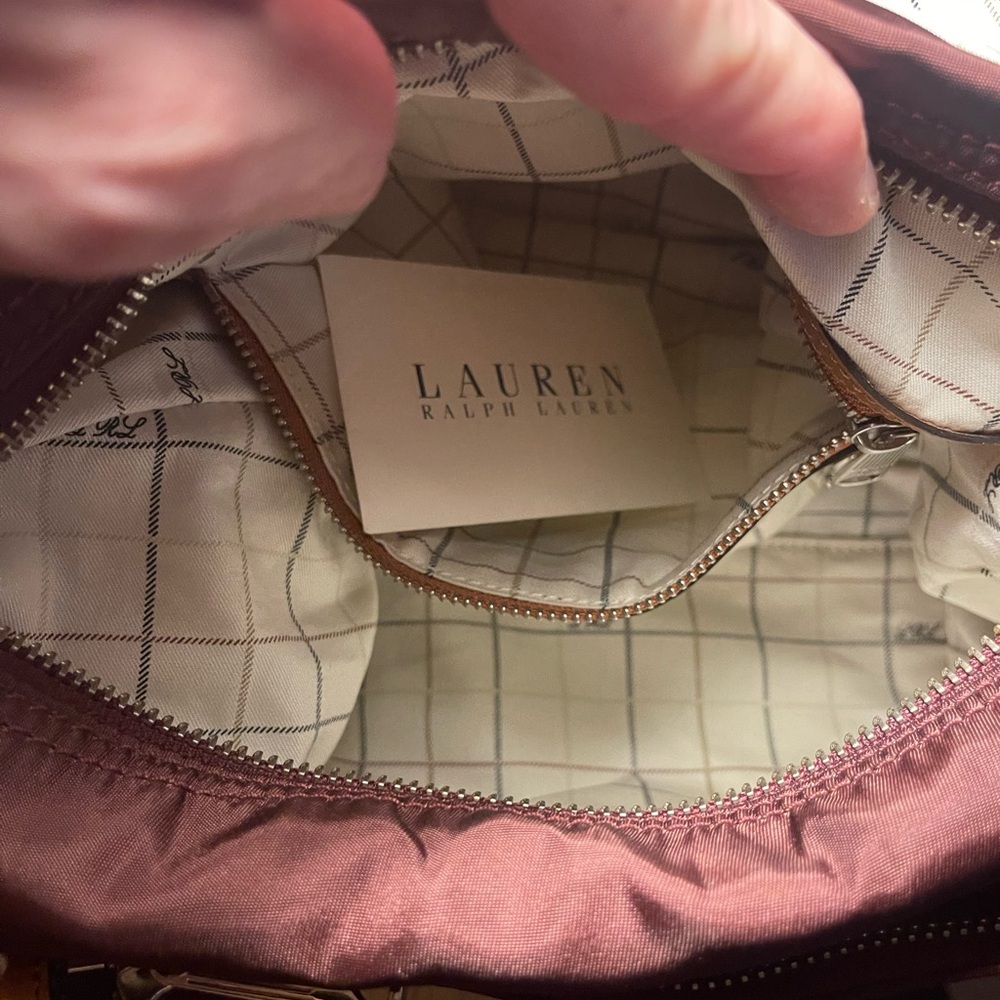 Lauren Ralph Lauren Brown and Tan Crossbody Bag with Classic Design - Picture 6 of 7
